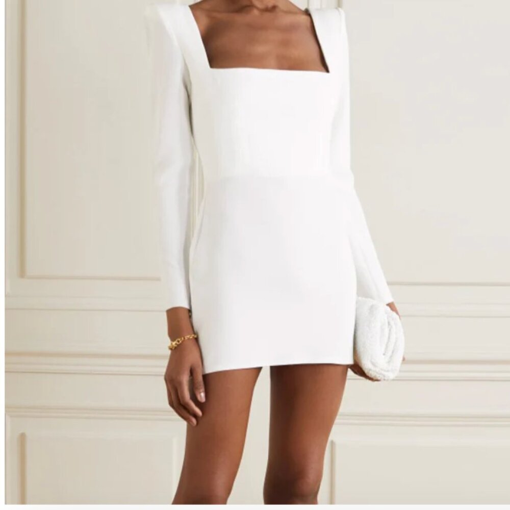 DISIA Square Collar Long Sleeves Evening Dress Gown
